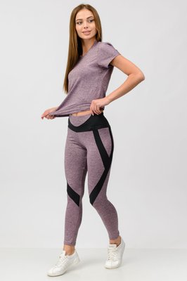 Женский спортивный комплект костюм для фитнеса (футболка + леггинсы) M/L 90034-4 фото