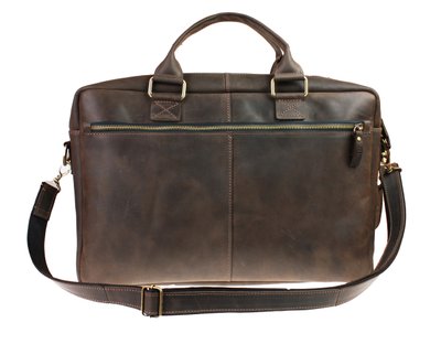 Чоловіча шкіряна сумка для ноутбука коричнева портфель А4 smg26(59) фото