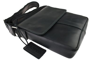 Чоловіча шкіряна сумка на плече чорна планшетка барсетка smvp72(25) фото