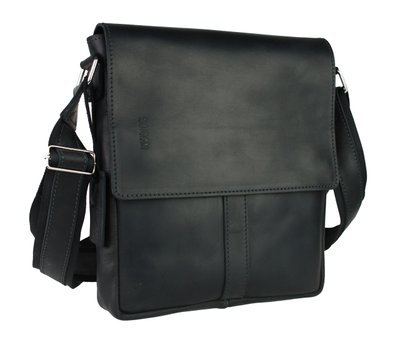Барсетка, чоловіча сумка планшетка на плече шкіряна чорна 25х21х5 см Sullivan smvp99(32) smvp99(32) фото