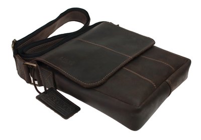 Чоловіча шкіряна сумка на плече коричнева барсетка планшетка smvp133(35) фото