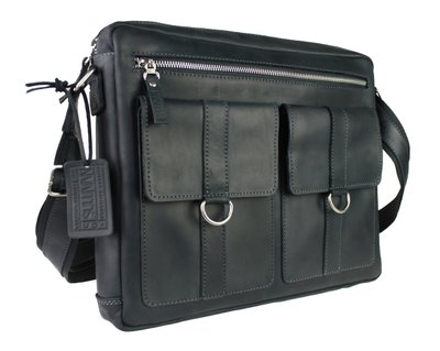 Чоловіча шкіряна сумка для ноутбука чорна портфель А4 Sullivan smg3(40) фото